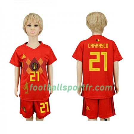 Tenue Belgique Carrasco 21 Enfant Domicile Coupe du monde 2018 Maillot de Foot